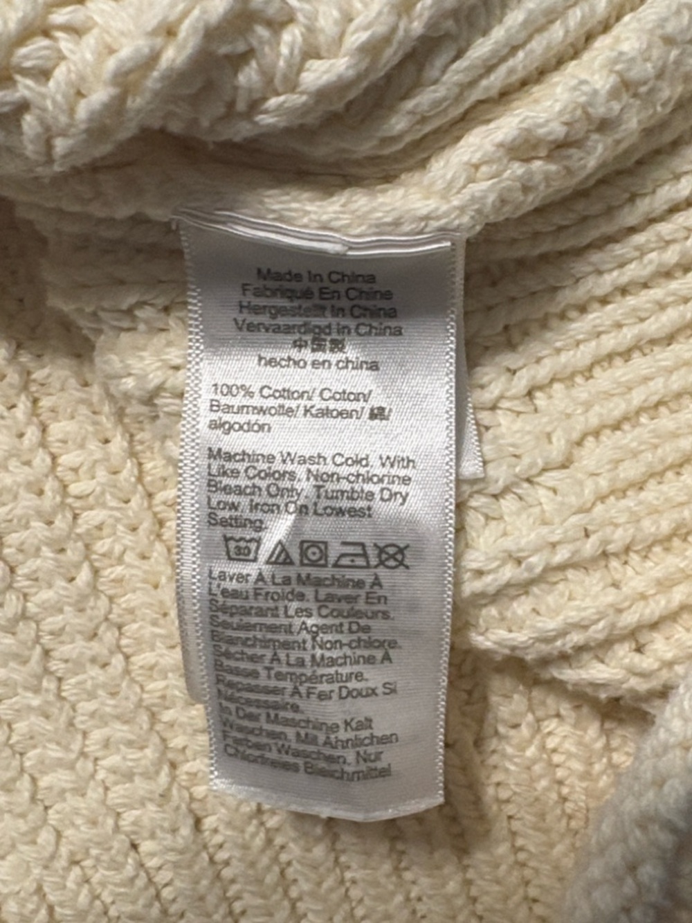 J. Crew Relaxed Rollneck Sweater Size M Cream Chunky Fisherman Coastal Preppy - Picture 8 of 9